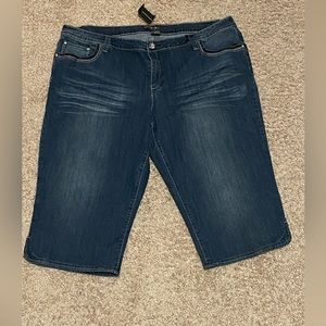 Denim Capri with sequin details NWT